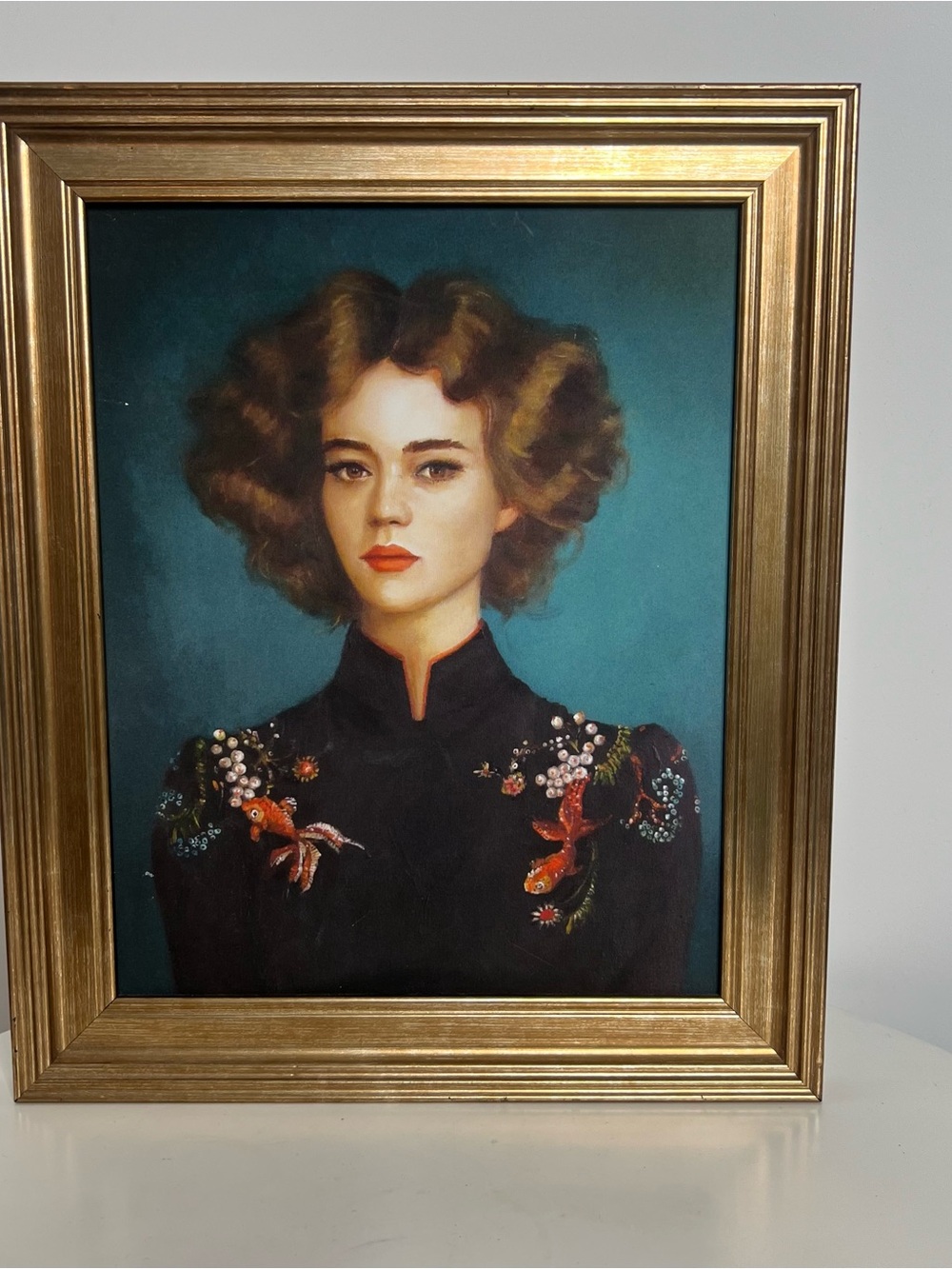 Comet and Oranda by Janet Hill - Whimsigoth Portrait Framed Art Print